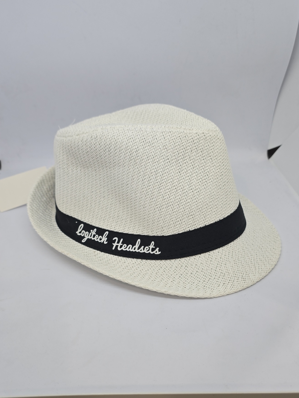 Logitech White Fedora with Black Band